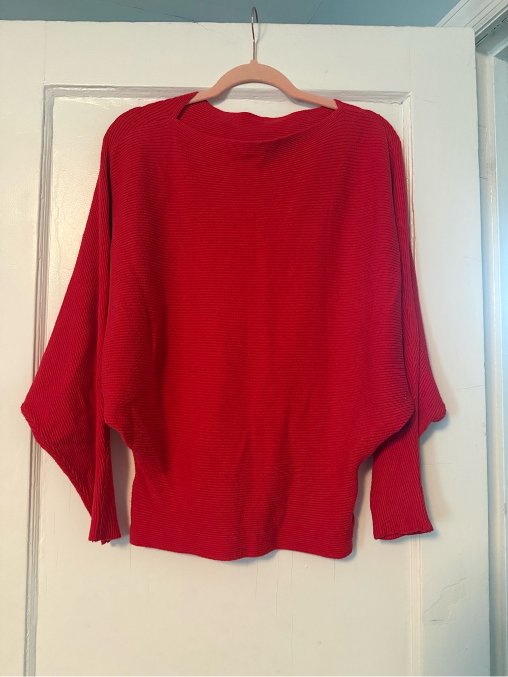 Red Women’s Ribbed Pullover Sweater